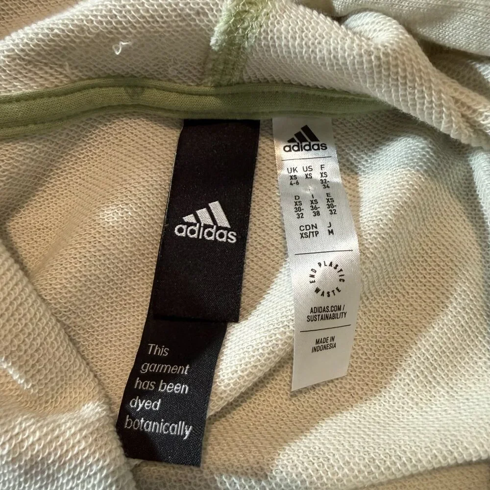 adidas Cream Sleeveless Muscle Tee Hoodie Womens Size XS Off-White Active Tank